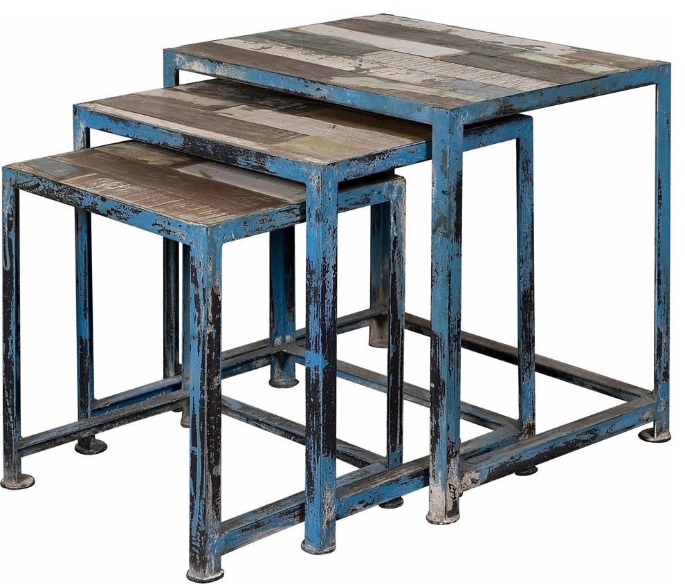 Set of Three Nesting Tables - Reclaimed