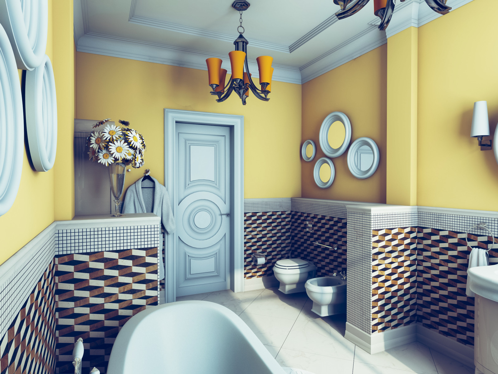 Интерьер двухэтажного дома в пригороде