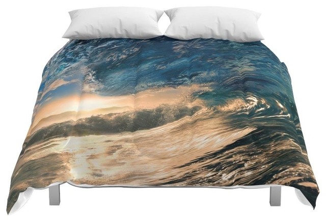 Society6 Beach Ocean Water Sunset Comforter Beach Style