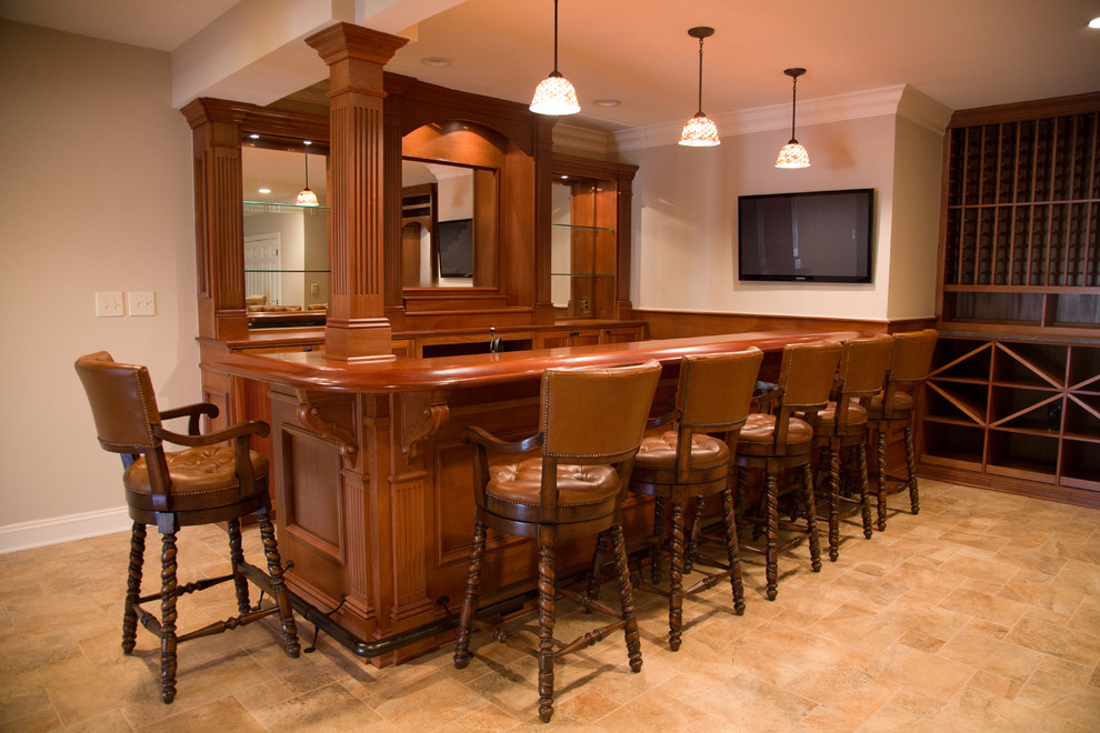 Photo of a traditional home bar in DC Metro.