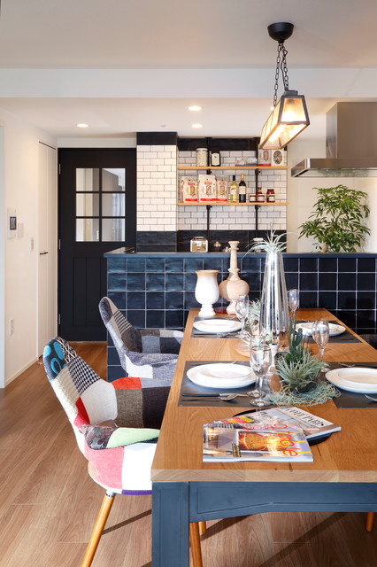ラスティック ダイニング eclectic-dining-room
