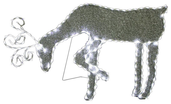 Grazing Reindeer With 144 Led Lights Decoration, 21"