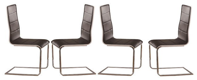 Broderick Upholstered SIde Chair, Black, Set of 4