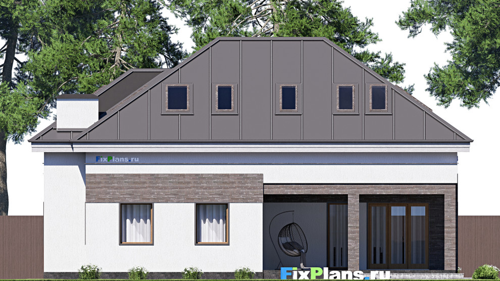 Проект дома с мансардой 15х23 м S308м2 F-18008