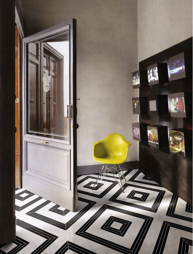 Entryway - contemporary porcelain entryway idea