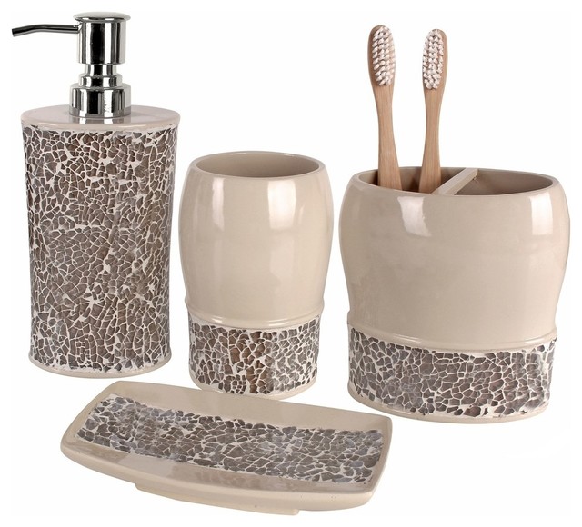 Broccostella 4-Piece Bath Accessory Set - Contemporary ...