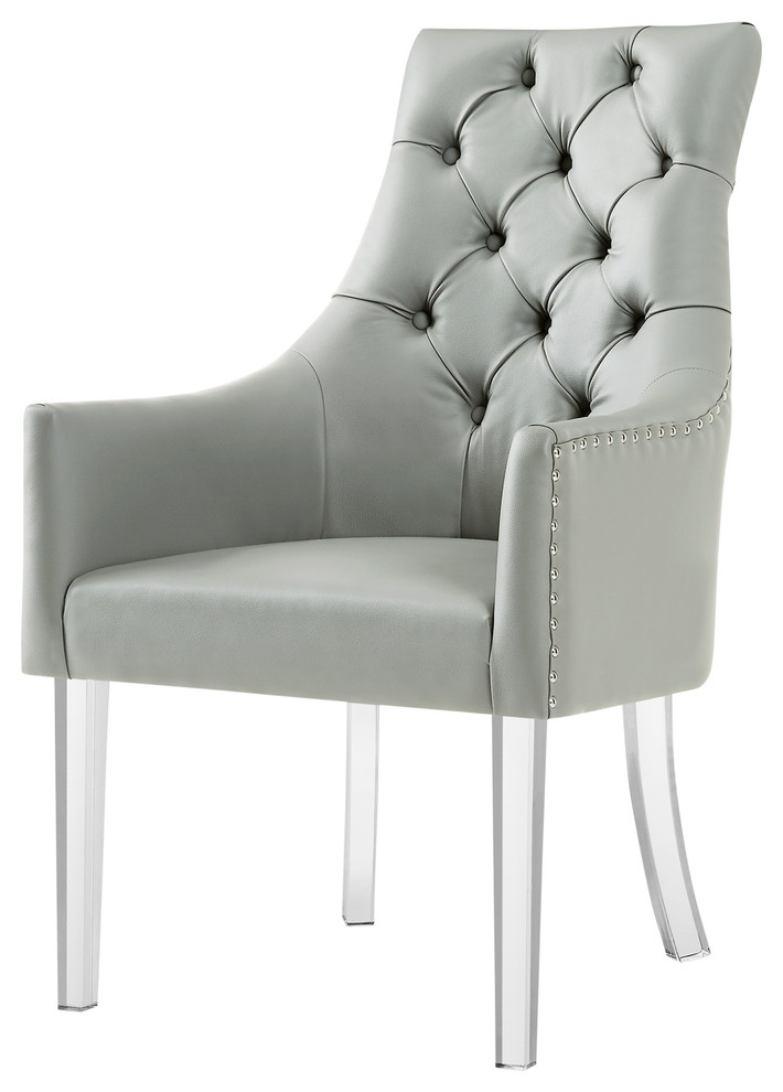 Josiah Acrylic Leg Dining Chair, Armless, Set of 2 - Contemporary