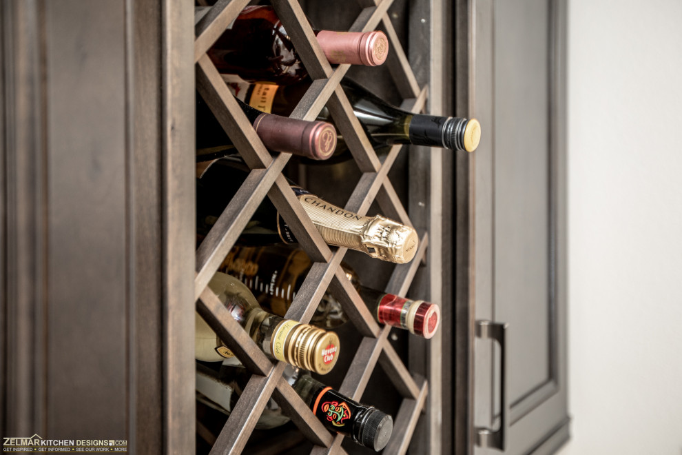 Inspiration for a mid-sized transitional wine cellar in Orlando with porcelain floors and grey floor.