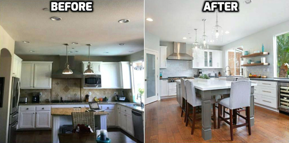 before and after kitchen remodeling in woodland hills