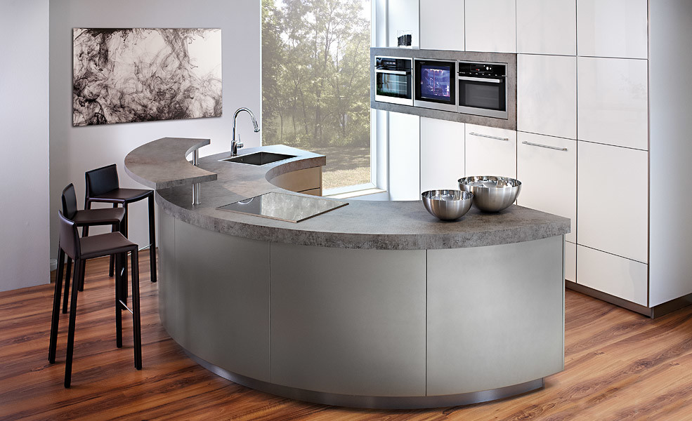 Photo of a mid-sized contemporary kitchen in Dusseldorf.