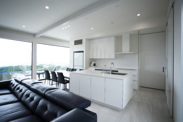 Nera e blu moderne-salon