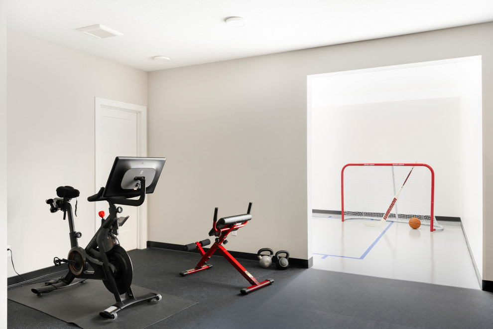 Example of a french country home gym design in Minneapolis