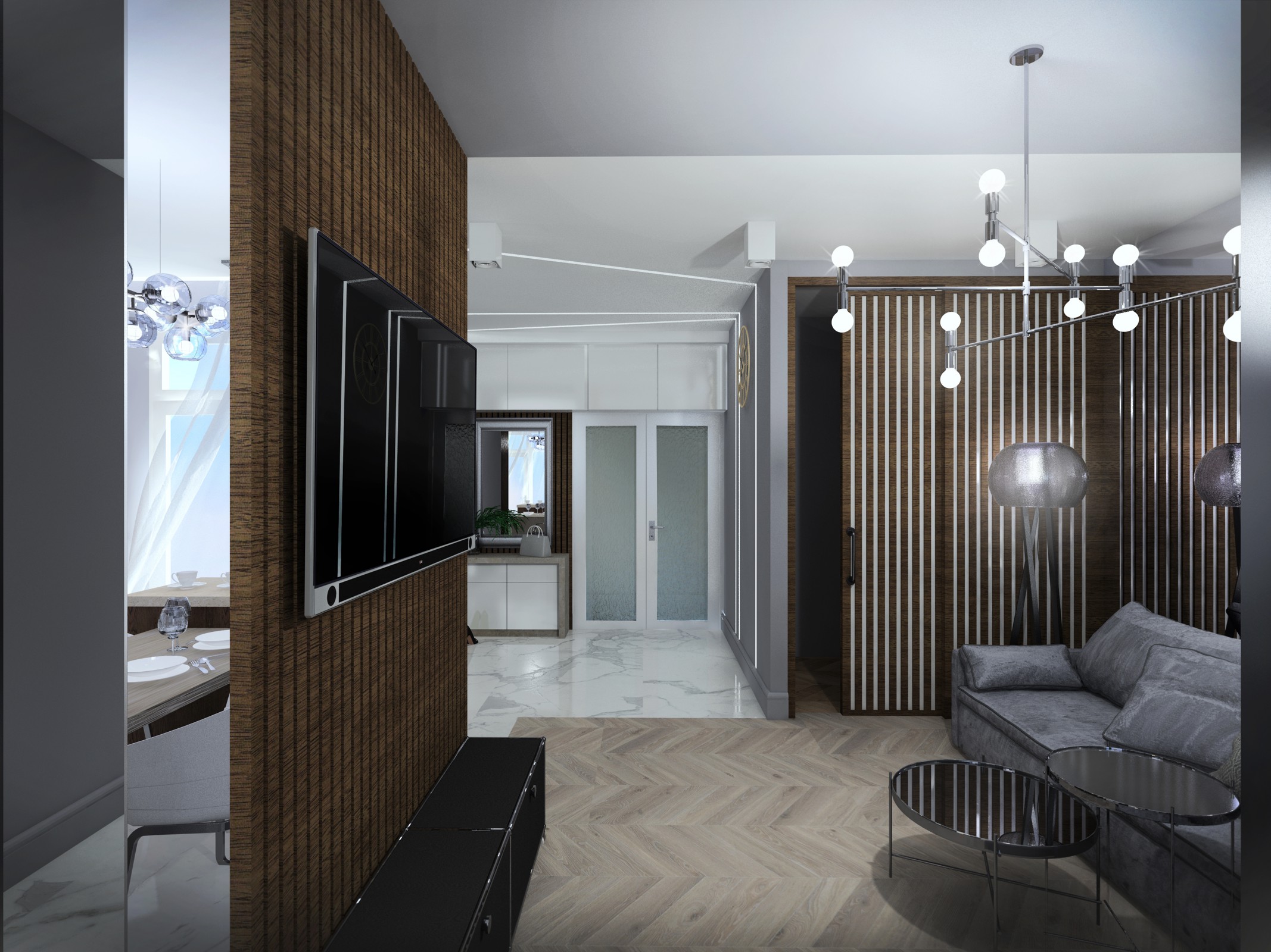 кухня-гостиная в ЖК "Изумрудный город" г.Геленджик