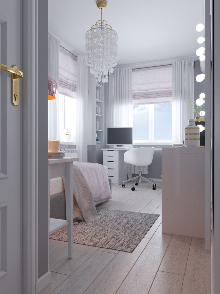 Спальня для девушки в светлых тонах