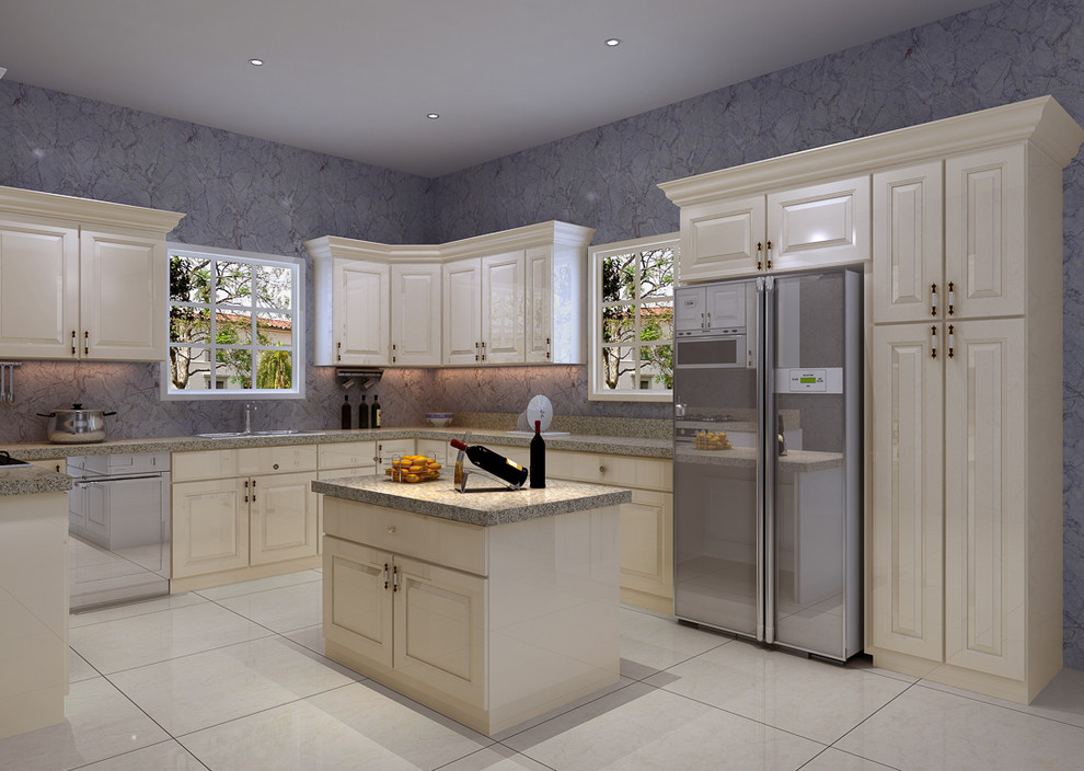 Example of a transitional kitchen design in Orange County