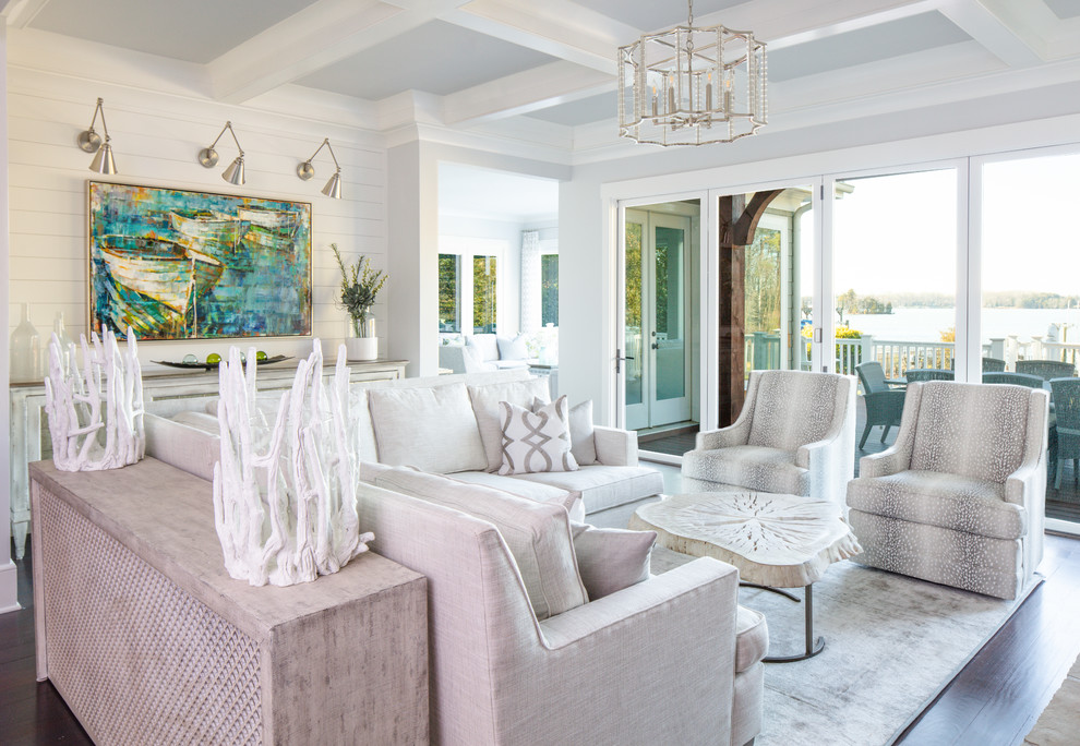 Lake Norman - Beach Style - Living Room - Charlotte - by Lauren Nicole ...