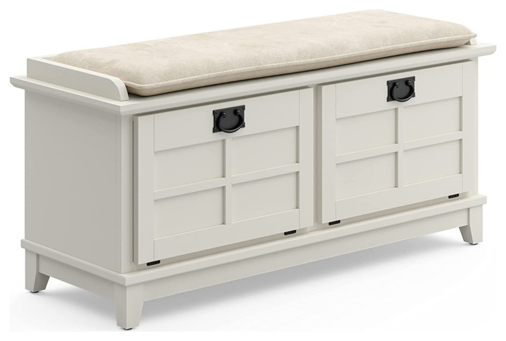 Unique Storage Bench, 2 Drop Down Doors and Removable Suede Cushion ...