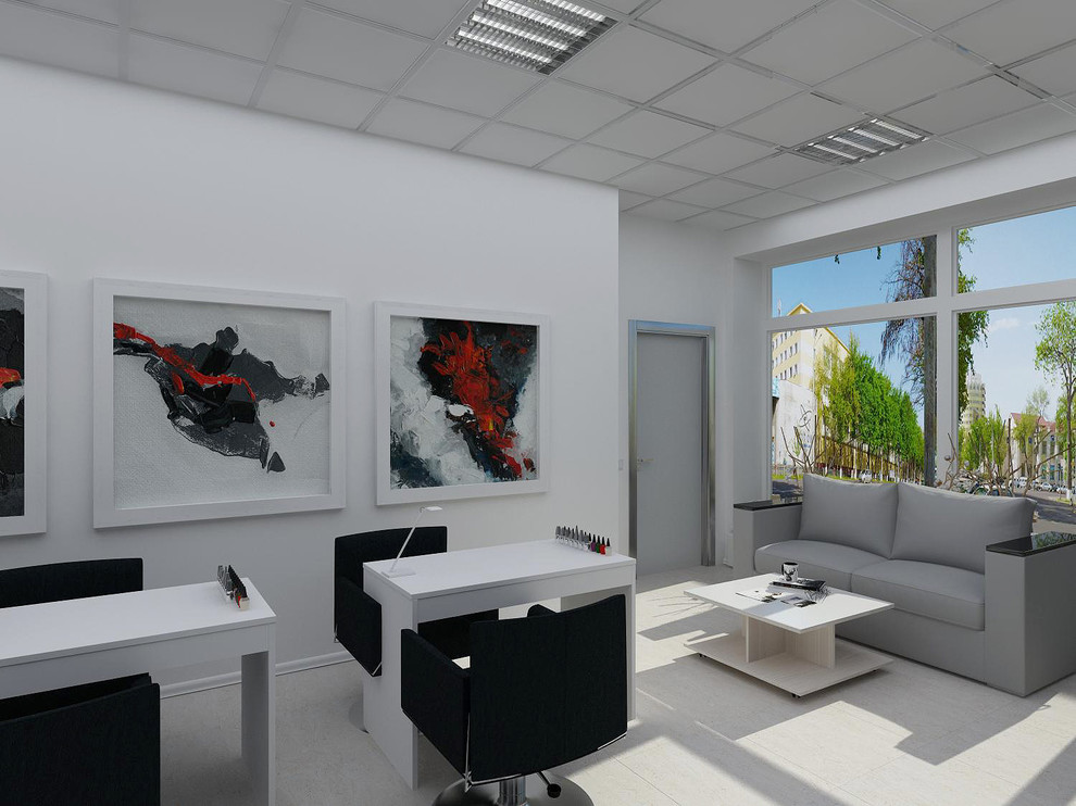 Интерьер парикмахерской "Белая комната"