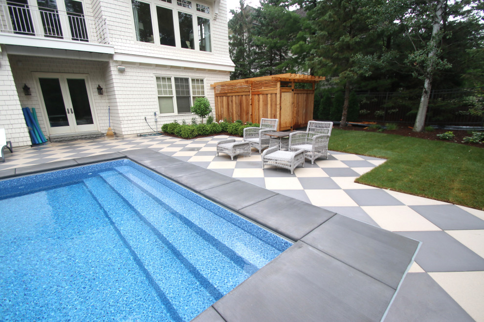 Checkerboard Pool Shabby Chic Style Pool Minneapolis By