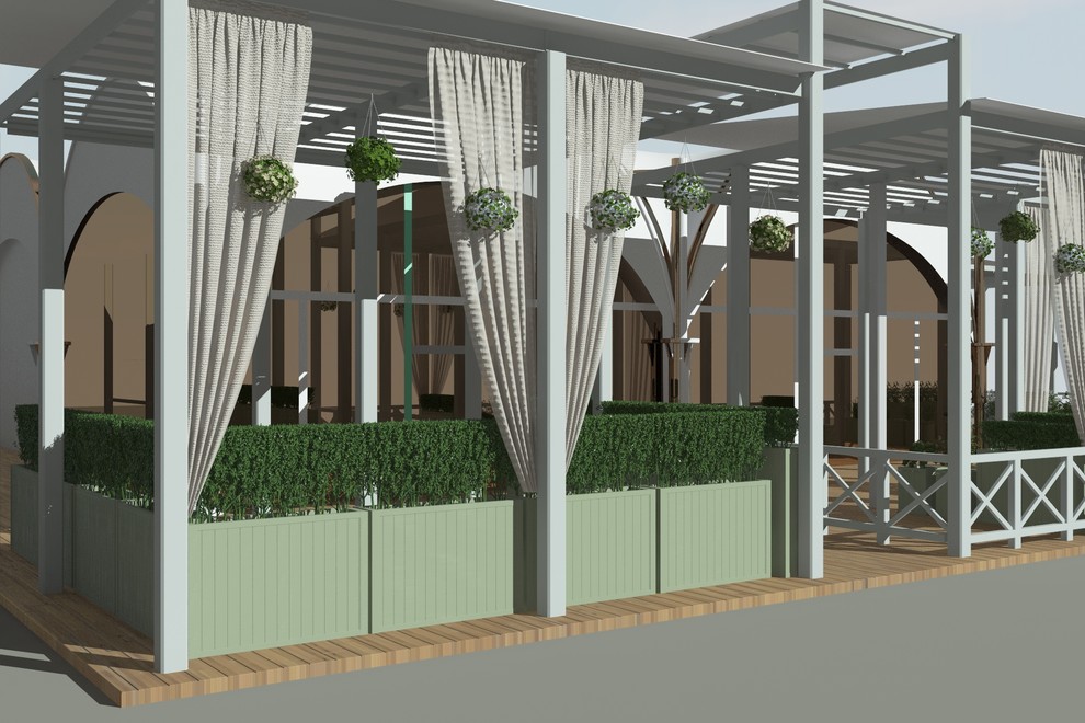 Ресторан "Бохо" олимпийский парк -озеленение кашпо