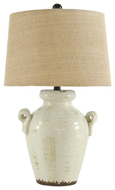 Ashley Furniture Emelda Ceramic Table Lamp in Cream