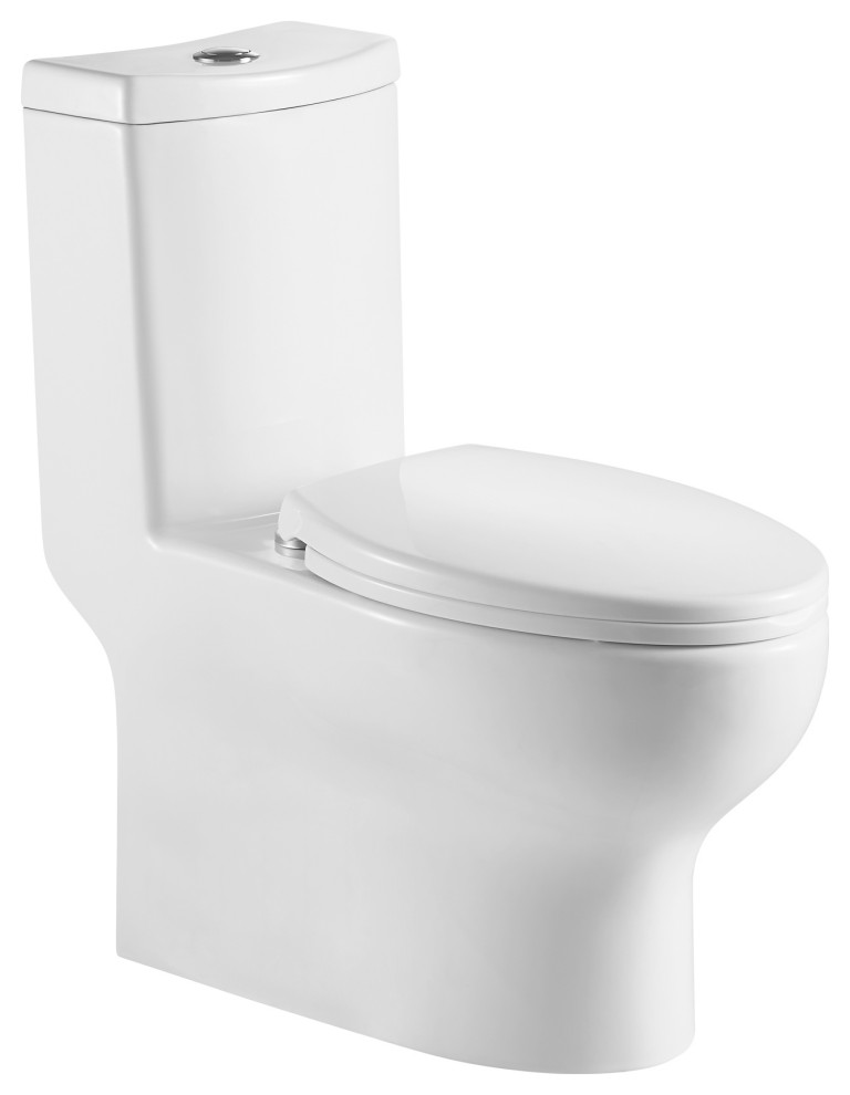 12 inches 1.1/1.6GPF Dual Flush OnePiece Toilet with Soft Close Seat