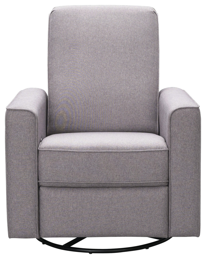 Hampton New Fabric Swivel Glider Recliner Gray Transitional Gliders