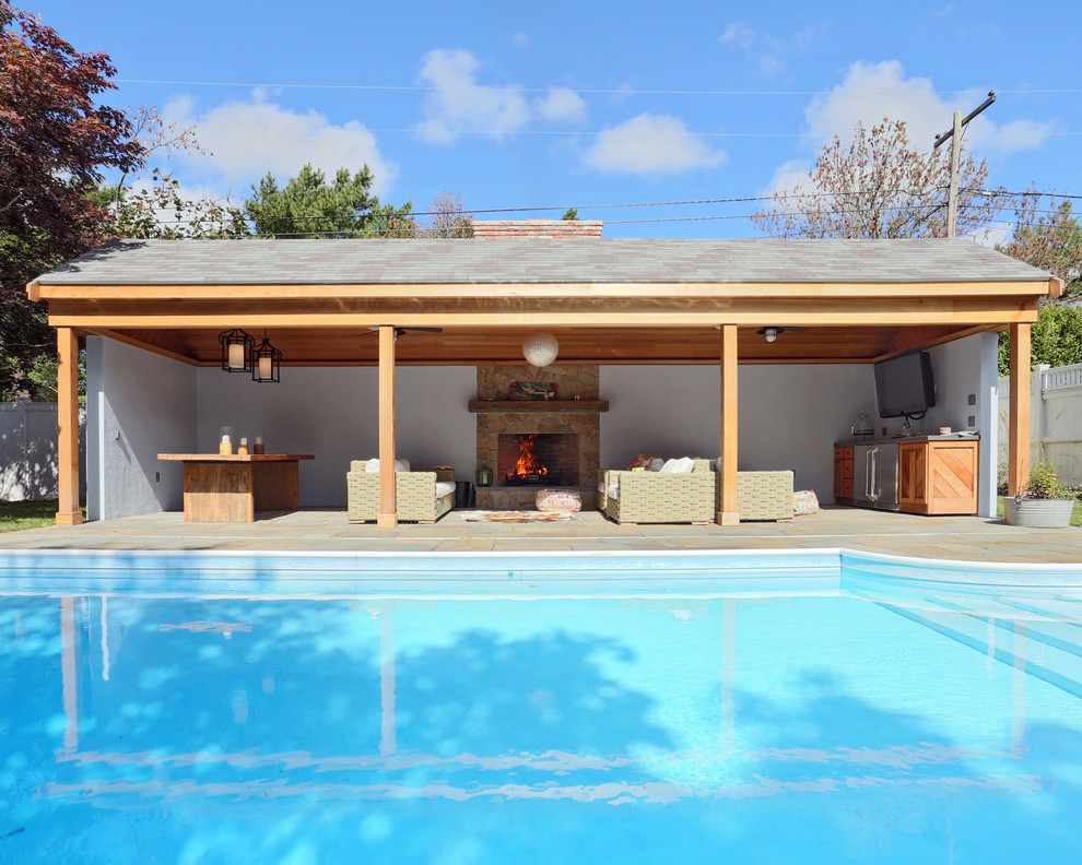 Inspiration for a transitional pool remodel in Boston