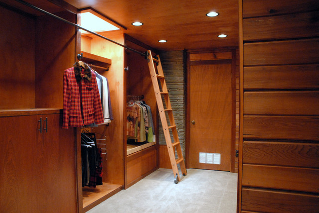 Rolling Library Ladder Traditional Closet Milwaukee By