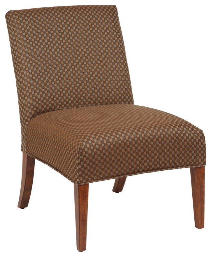 Brown Patterned Fabric Armless Slipper Chair Cover Only Made Of 45% ...