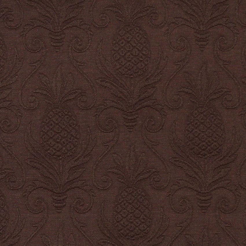 Brown Pineapples Woven Matelasse Upholstery Grade Fabric By The Yard