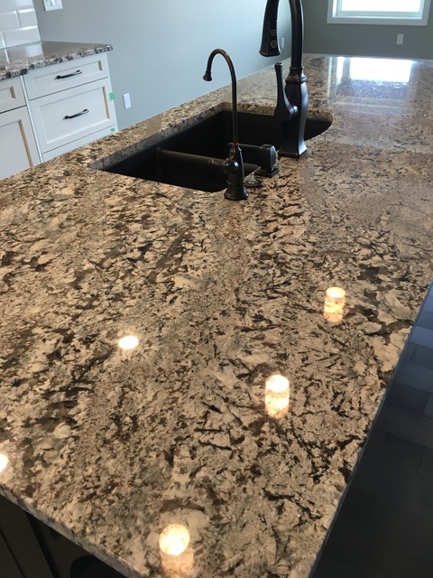 Blue Araras Granite Kitchen Edmonton By Atlas Granite Inc