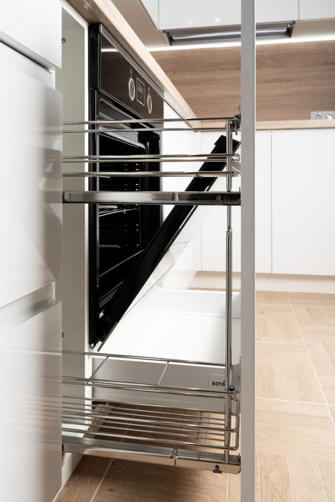 Кухня с интегрированными ручками