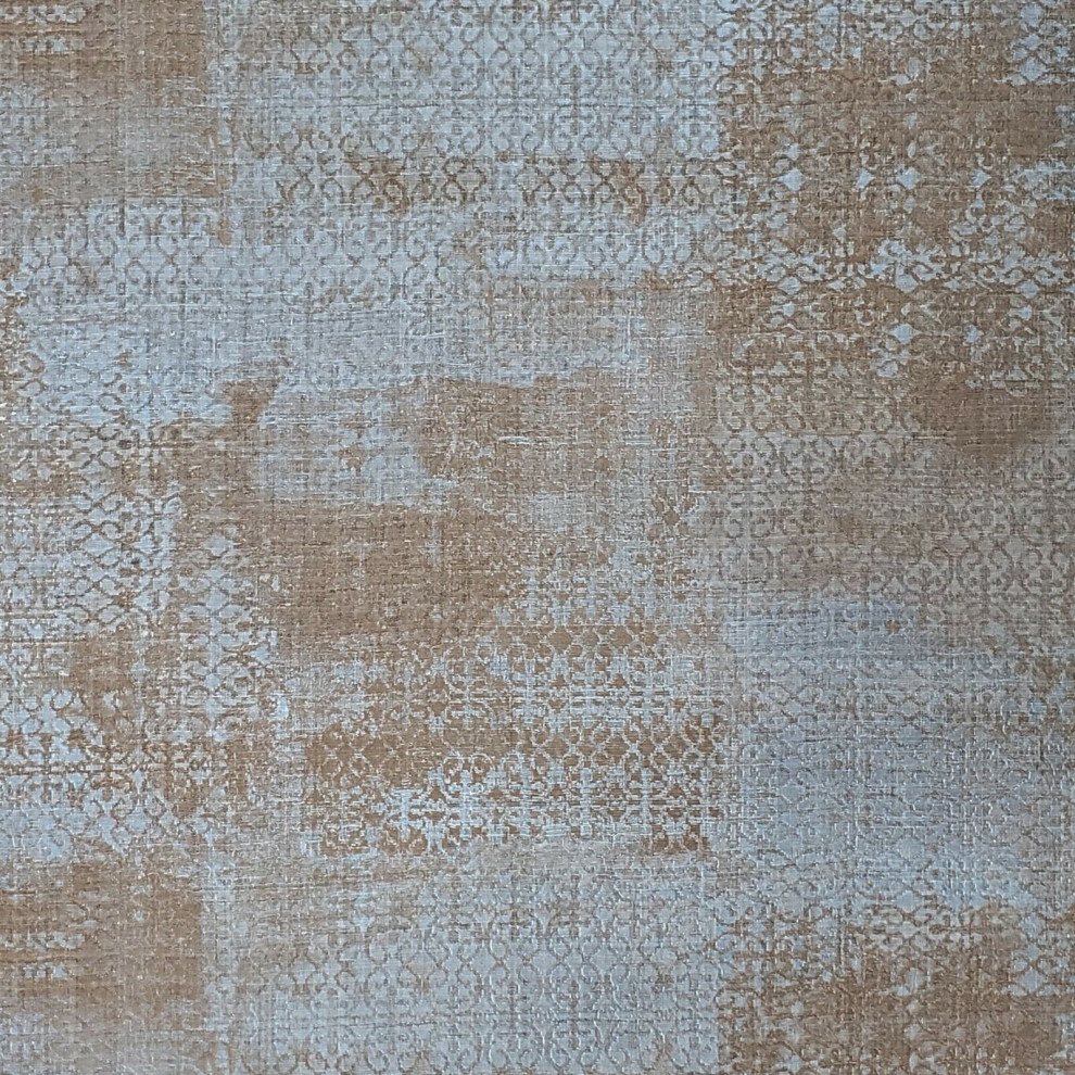 Blue Gray bronze vintage Rug carpet Moroccan boho Wallpaper, 8.5'' X 11'' Sample