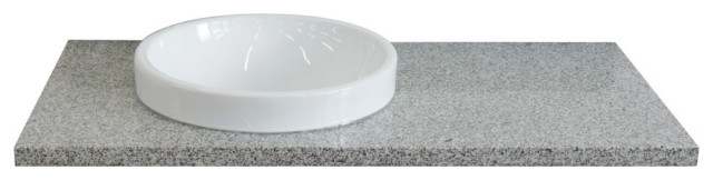 43" Gray Granite Countertop and Single Round Left Sink