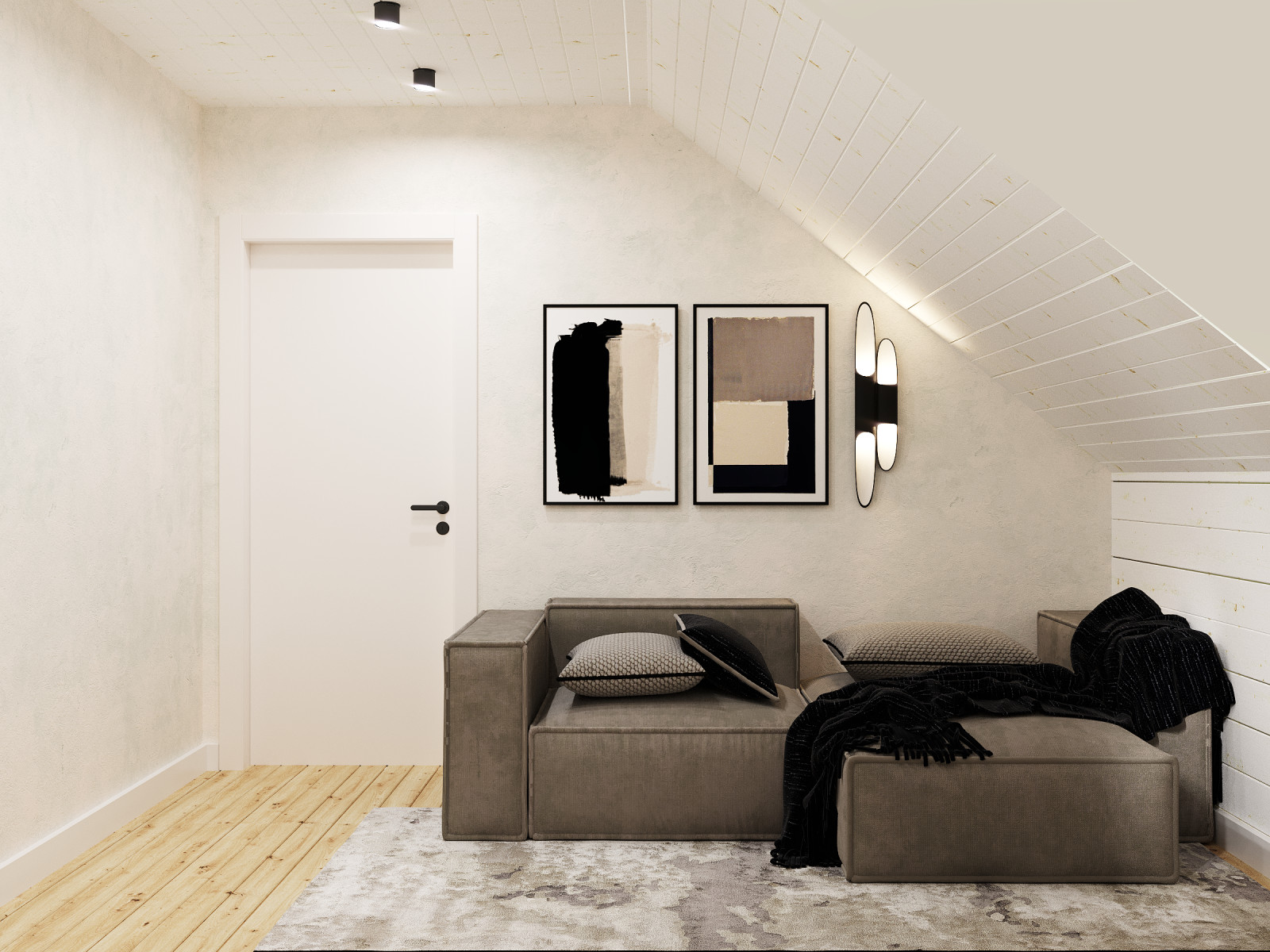 Дизайн 2го этажа в доме из бруса