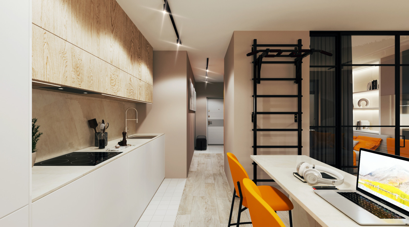 Апельсиновый фреш. Кухня-Гостиная.