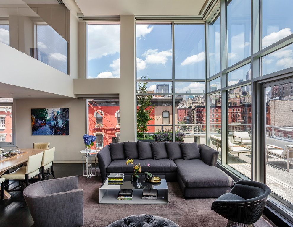 Living room - modern living room idea in New York