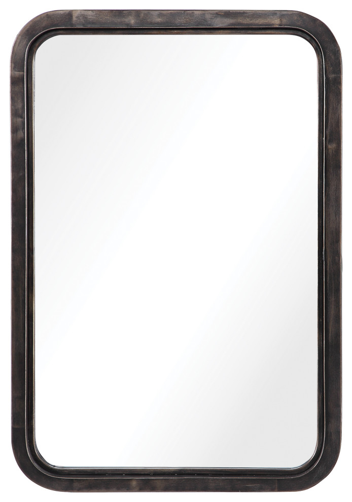 Rectangular Mirror In A Rich Dark Bronze Finish Industrial Wall
