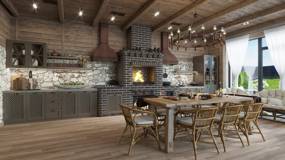 Летняя кухня в комплексе жилых построек