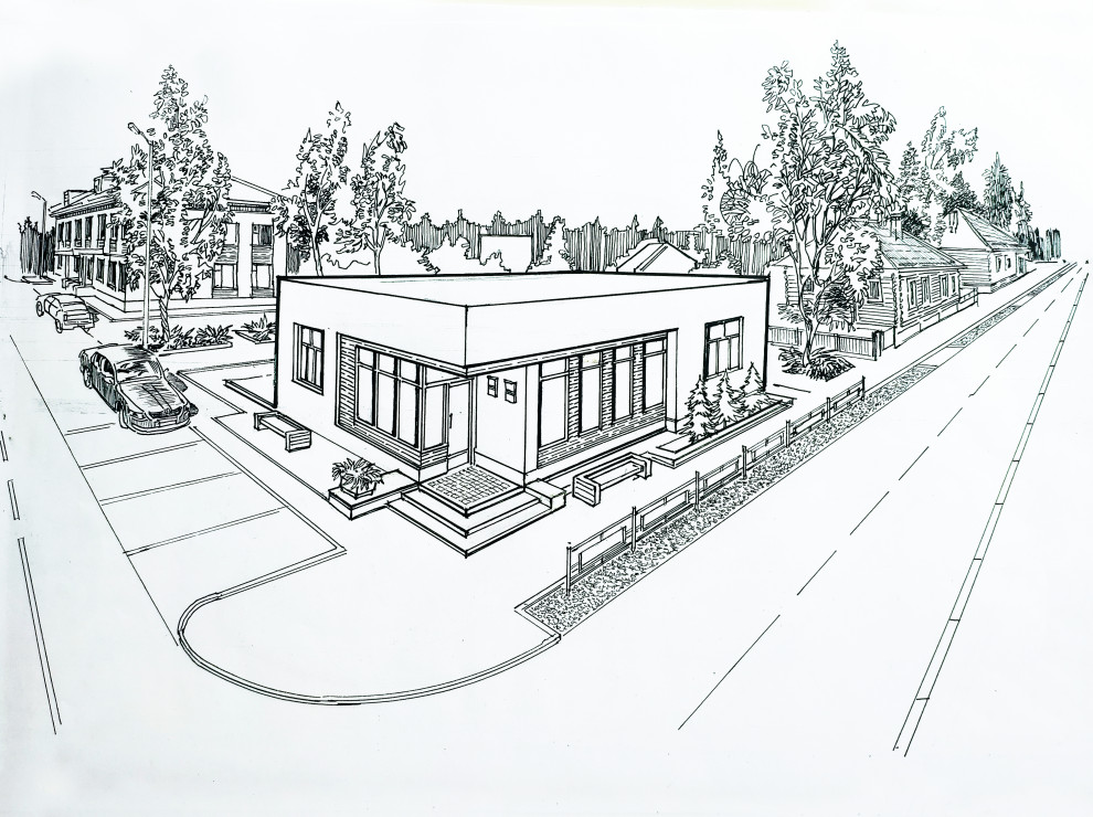 Эскизный проект цветочного магазина