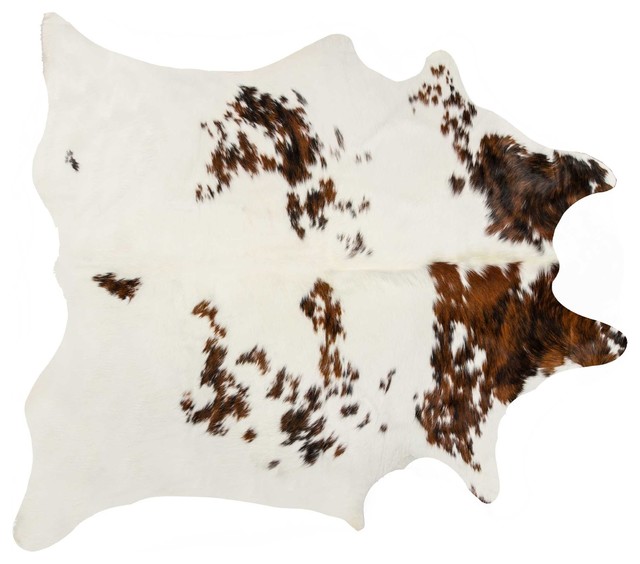 6'x7' Salt and Pepper Cowhide Rug, Salt and Pepper Chocolate/White