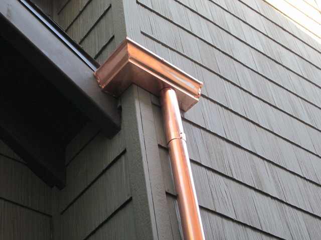 Copper Rain Gutter Projects traditional-house-exterior
