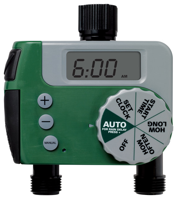 Orbit 62062n One Dial Two Port Hose Faucet Digital Water Timer Orbit 62062n One Dial Two Port Hose Faucet Digital Water Timer Watering Control