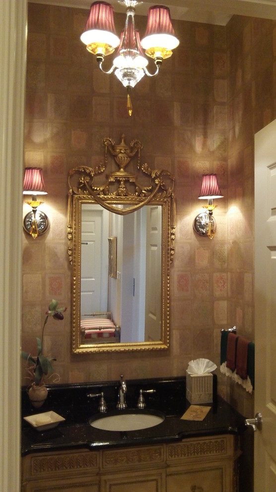 Traditional powder room in Minneapolis.