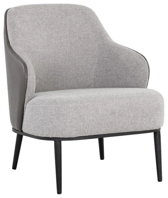 Oralee Lounge Chair, Belfast Heather Gray/Bravo Ash Midcentury Armchairs And Accent Chairs