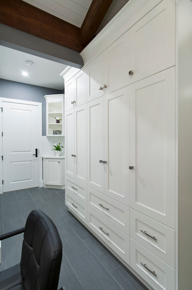 Inspiration for a transitional laundry room remodel in Vancouver