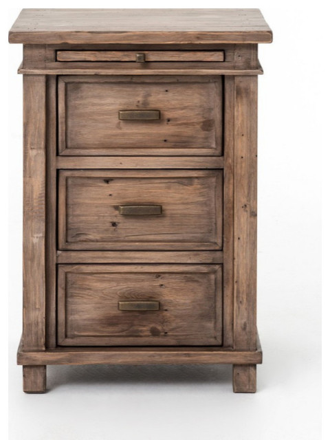 Abbott Bedside Cabinet, 3 Drawer, Sun Dried Ash Nightstand ...