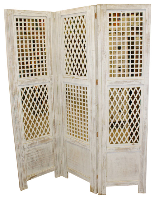 Consigned Antique White Wooden Screen Room Divider 3 Panel Carved Consigned Antique White Wooden Screen Room Divider 3 Panel Carved Home Accents