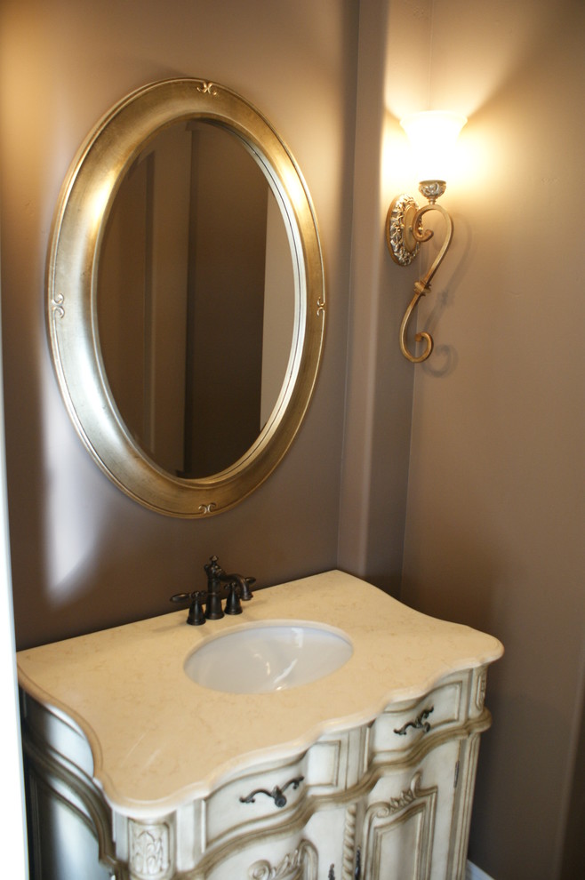 Traditional powder room in San Diego.